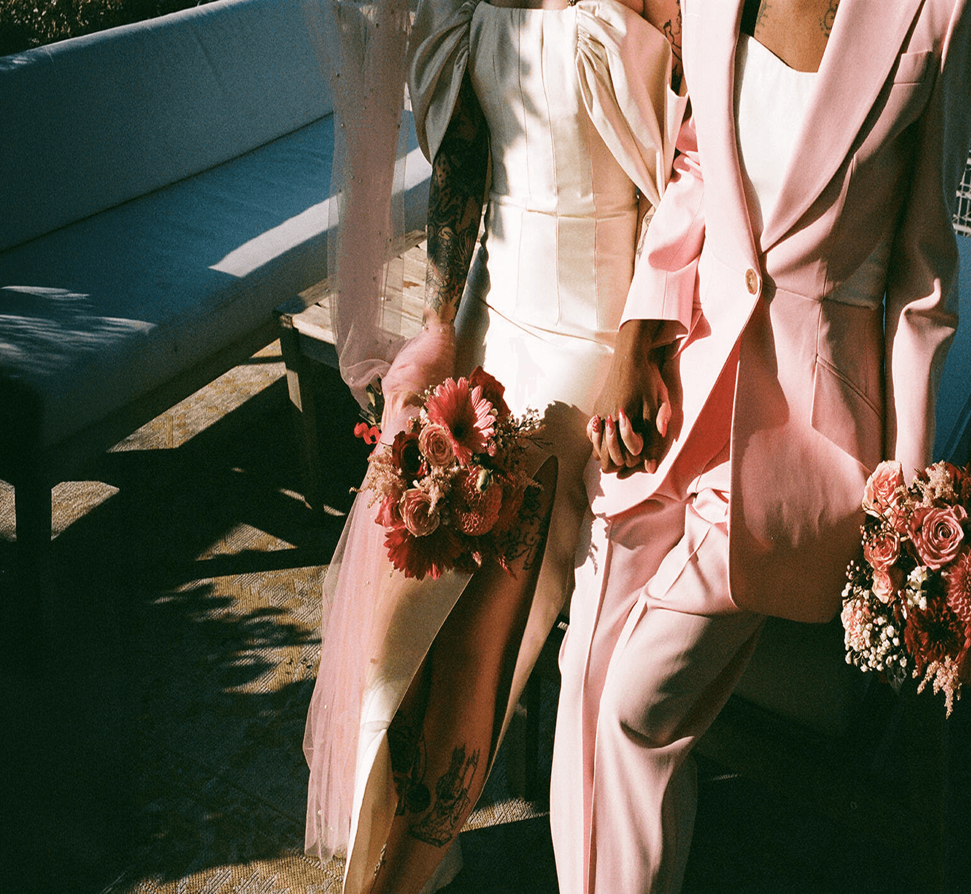 Couple celebrating their wedding day in Brooklyn